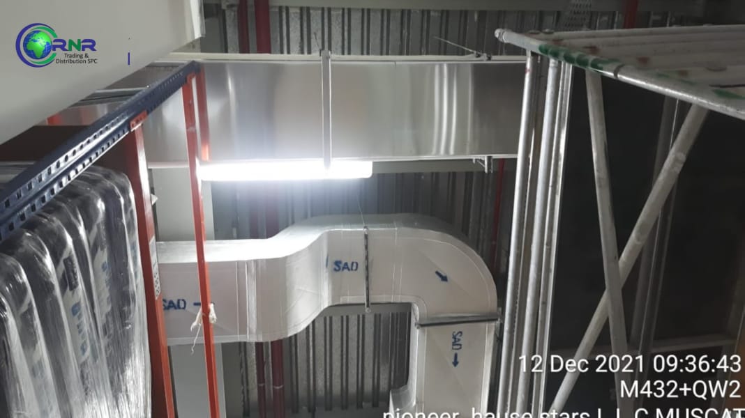 Cladded chilled-water ducts installed at Renaissance Mabela