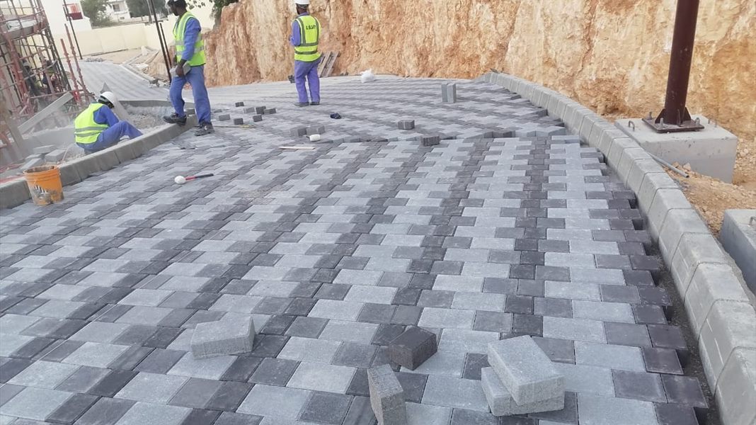 Interlocking tile and paving works at PDO Qurum