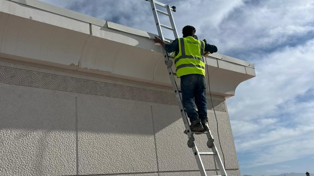 Roof repair and waterproofing works at International Marble Company